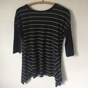 Black and white stripe dolman shirt